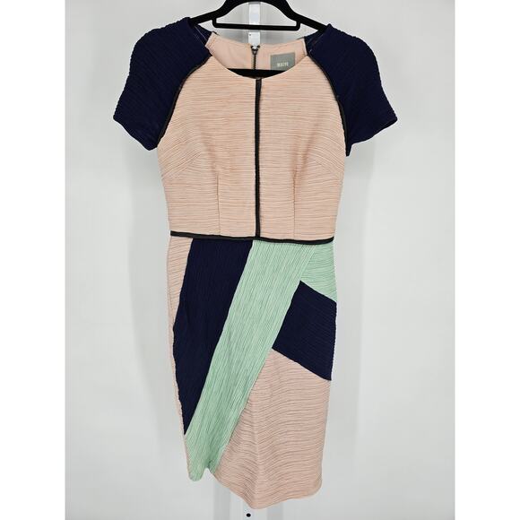 Maeve Anthropologie Color Block Sheath Dress Womens Sz 4 Knee Length - Picture 1 of 4